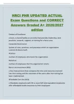 HRCI PHR UPDATED ACTUAL&NewLine;Exam Questions and CORRECT&NewLine;Answers Graded A&plus; 2026&sol;2027&NewLine;edition&NewLine;Centers of Excellence&NewLine;a team&comma; a shared facility or an entity that provides leadership&comma; best&NewLine;practices&comma; research&comma; support&comma; or training for a focus area&period;&NewLine;Corporate