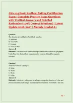 ASA 104 Basic Keelboat Sailing Certification Exam &vert; Complete Practice Exam Questions with Verified Answers and Detailed Rationales &lpar;100&percnt; Correct Solutions&rpar; &vert; Latest Update 2026&sol;2027 &vert; Already Graded A&plus;