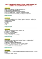 CMCA EXAM Newest UPDATED ACTUAL Exam Questions and&NewLine;CORRECT Answers &vert; 100&percnt; Verified Solutions