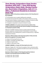 Texas Nursing Jurisprudence Exam Practice Questions 2026&sol;2027 &vert; Texas BON Nursing Jurisprudence Study Guide&comma; Nursing Practice Act&comma; Board Rules & Regulations&comma; Rule 217&period;11&comma; Ethics&comma; Professional Boundaries & Licensure Exam Prep