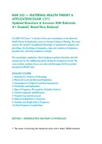 NUR 335 &mdash; MATERNAL HEALTH THEORY & APPLICATION EXAM 1&lpar;V1&rpar; - &NewLine;Updated Questions & Answers With Rationale&NewLine;A&plus; Graded&vert; Brand New Release&excl;&NewLine;