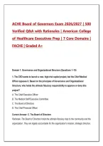 ACHE Board of Governors Exam 2026&sol;2027 &ndash; 500 Practice Q&A with Detailed Rationales &vert; FACHE Healthcare Executive Study Guide