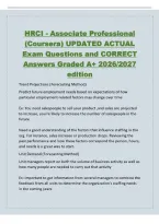 HRCI - Associate Professional&NewLine;&lpar;Coursera&rpar; UPDATED ACTUAL&NewLine;Exam Questions and CORRECT&NewLine;Answers Graded A&plus; 2026&sol;2027&NewLine;edition&NewLine;Trend Projections &lpar;Forecasting Method&rpar;&NewLine;Predict future employment needs based on expectations of how&NewLine;particular employment-related