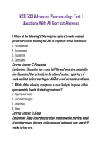 NSG 533 Advanced Pharmacology Test 1 Questions With All Correct Answers