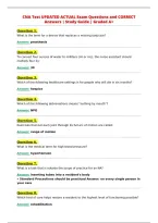 CNA Test UPDATED ACTUAL Exam Questions and CORRECT&NewLine;Answers &vert; Study Guide &vert; Graded A&plus;