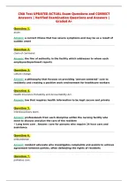 CNA Test UPDATED ACTUAL Exam Questions and CORRECT&NewLine;Answers &vert; Verified Examination Questions and Answers &vert;&NewLine;Graded A&plus;