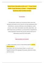 Texas Notary Education 2026&ndash;2027 &mdash; Texas Notary Public&comma; Texas Secretary of State &mdash; Complete Exam Questions with Verified Answers