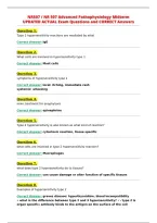 NR507 &sol; NR 507 Advanced Pathophysiology Midterm&NewLine;UPDATED ACTUAL Exam Questions and CORRECT Answers&NewLine;