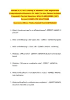 Florida ALF Core Training & Resident Care Regulations &NewLine;Comprehensive Resource To Help You Ace Exams Includes &NewLine;Frequently Tested Questions With ELABORATED 100&percnt; &NewLine;Correct COMPLETE SOLUTIONS &NewLine;Guaranteed Pass First Attempt&excl;&excl; Current Update&excl;&excl; 