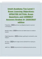Intuit Academy Tax Course One UPDATED ACTUAL Exam Questions and CORRECT Answers Graded A&plus; 2026&sol;2027 edition Schedule A Itemized Deductions Schedule B Interest and Ordinary Dividends