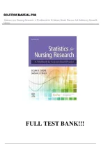 Solution Manual for Statistics for Nursing Research&colon; A Workbook for Evidence-Based Practice&comma; 3rd Edition by Susan K&period; Grove & Daisha J&period; Cipher 