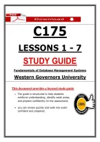 C175 Fundamentals of Database Management Systems Study Guide &lpar;2026&sol;2027&rpar; &vert; WGU Lessons 1&ndash;7 Exam Review