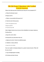 NR 326 Exam 2 Questions with Verified&NewLine;Correct Answers