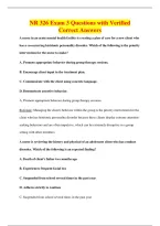 NR 326 Exam 3 Questions with Verified&NewLine;Correct Answers