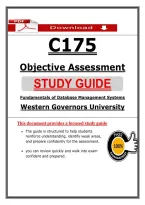 C175 Fundamentals of Database Management Systems Objective Assessment Study Guide &lpar;2026&sol;2027&rpar; &vert; WGU Exam Review