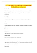 NR 326-Mental Health Exam Questions with&NewLine;Verified Correct Answers
