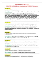 NRCME DOT Certification&NewLine;UPDATED ACTUAL Exam Questions and CORRECT Answers&NewLine;
