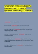 Washington State Insurance Exam &NewLine;Review 2026&sol;2027 &ndash; Complete &NewLine;Questions & Answers &vert; A&plus; Exam Prep &NewLine;  &NewLine;  &NewLine; &NewLine;