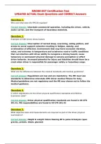 NRCME DOT Certification Test&NewLine;UPDATED ACTUAL Exam Questions and CORRECT Answers