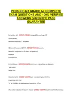 Peds Nr 328 Grade A&plus; Complete &NewLine;Exam Questions And 100&percnt; Verified &NewLine;Answers &lpar;2026&sol;2027&rpar; Pass &NewLine;Guarantee