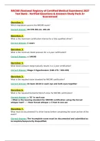 NRCME &lpar;National Registry of Certified Medical Examiners&rpar; 2027&NewLine;Test Bank - Verified Questions & Answers Study Pack A&plus;&NewLine;Guaranteed&NewLine;
