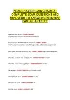 Peds Chamberlain Grade A&plus; &NewLine;Complete Exam Questions And &NewLine;100&percnt; Verified Answers &lpar;2026&sol;2027&rpar; &NewLine;Pass Guarantee 