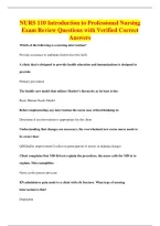 NURS 110 Introduction to Professional Nursing&NewLine;Exam Review Questions with Verified Correct&NewLine;Answers