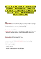 Nr328 Actual Exam All Questions &NewLine;And Well Elaborated Answers &NewLine;Top Rated Version For Already A&plus; &NewLine;Graded Highly Recommended &NewLine;&vert;New And Revised 
