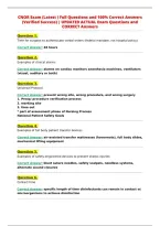 CNOR Exam &lpar;Latest &rpar; Full Questions and 100&percnt; Correct Answers&NewLine;&lpar;Verified Success&rpar; &vert; UPDATED ACTUAL Exam Questions and&NewLine;CORRECT Answers