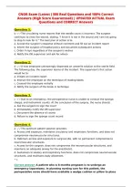 CNOR Exam &lpar;Latest &rpar; 500 Real Questions and 100&percnt; Correct&NewLine;Answers &lpar;High Score Guaranteed&rpar; &vert; UPDATED ACTUAL Exam&NewLine;Questions and CORRECT Answers&NewLine;