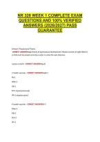 Nr 328 Week 1 Complete Exam &NewLine;Questions And 100&percnt; Verified &NewLine;Answers &lpar;2026&sol;2027&rpar; Pass &NewLine;Guarantee 