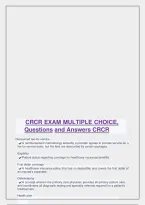 CRCR EXAM MULTIPLE CHOICE&comma; &NewLine;Questions and Answers CRCR  