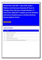 Newest Nurs 5432 FNP 1 &vert; Nurs 5432 Family 1 Midterm And Final Exam University Of Texas At Arlington &lpar;Uta&rpar; This Exam Includes Modules 1-6 Actual Exam 2026&sol;2027 Complete Accurate Questions And Correct Detailed Answers &lpar;Verified Solutions&rpar; Newest Updated Ver