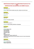NRCME &lpar;National Registry of Certified Medical Examiners&rpar; Test&NewLine;Bank&NewLine;UPDATED ACTUAL Exam Questions and CORRECT Answers&NewLine;