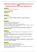 NRCME &lpar;National Registry of Certified Medical Examiners&rpar; Test&NewLine;Bank&NewLine;UPDATED ACTUAL Exam Questions and CORRECT Answers&NewLine;
