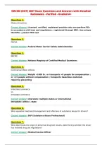 NRCME &lpar;DOT&rpar; 2027 Exam Questions and Answers with Detailed&NewLine;Rationales - Verified - Graded A&plus;&NewLine;