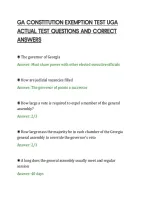 Ga Constitution Exemption Test Uga&NewLine;Actual Test Questions And Correct&NewLine;Answers