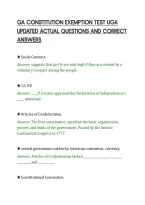 Ga Constitution Exemption Test Uga&NewLine;Updated Actual Questions And Correct&NewLine;Answers