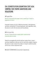 Ga Constitution Exemption Test Uga&NewLine;Verified Test Paper Questions And&NewLine;Solutions