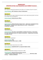 NRCME &lpar;DOT&rpar;&NewLine;UPDATED ACTUAL Exam Questions and CORRECT Answers&NewLine;