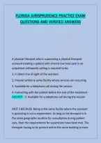Florida Jurisprudence Practice Exam Questions And Verified Answers&period;