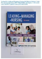 Test Bank for Leading and Managing in Nursing&comma; 8th Edition by Patricia S&period; Yoder Wise and Susan Sportsman &vert; ISBN&colon; 9780323792066 &vert; All Chapters 1 - 30 Covered &vert; Latest &lpar;2026&sol;2027&rpar; Updated Version &lbrace;JUST RELEASED&rcub;
