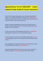 Signing Notary Test &num;1 2026&sol;2027 &ndash; Latest &NewLine;Updated Study Guide & Practice Questions &NewLine;