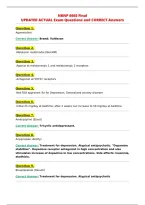 NRNP 6665 Final&NewLine;UPDATED ACTUAL Exam Questions and CORRECT Answers