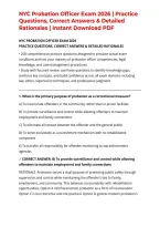 NYC Probation Officer Exam 2026 &vert; Practice Questions&comma; Correct Answers & Detailed Rationales &vert; Instant Download PDF