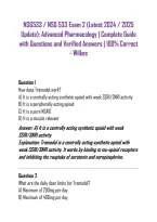 NSG533 &sol; NSG 533 Exam 2 &lpar;Latest 2024 &sol; 2025 Update&rpar;&colon; Advanced Pharmacology &vert; Complete Guide with Questions and Verified Answers &vert; 100&percnt; Correct - Wilkes
