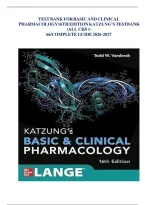 TEST BANK For Katzung's Basic and Clinical Pharmacology&comma; 16th Edition By &lbrace;Todd W&period; Vanderah&comma; 2024&comma;&rcub; Verified Chapters 1 - 66&comma; Complete Newest Version&NewLine;