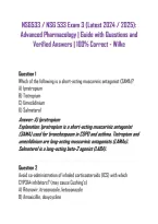 NSG533 &sol; NSG 533 Exam 3 &lpar;Latest 2024 &sol; 2025&rpar;&colon; Advanced Pharmacology &vert; Guide with Questions and Verified Answers &vert; 100&percnt; Correct - Wilke