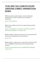 Gcss Army Dua Complete Solved&NewLine;Questions Correct Answers Exam&NewLine;Review