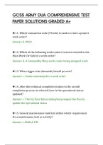Gcss Army Dua Comprehensive Test&NewLine;Paper Solutions Graded A&plus;